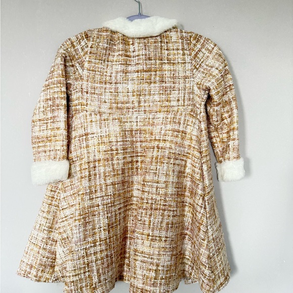 Stylish Cream and Brown Kids Coat and Dress size Toddler girl 6x - Picture 2 of 9